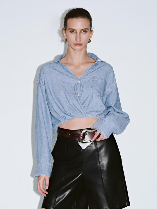 Cropped Denim Shirts