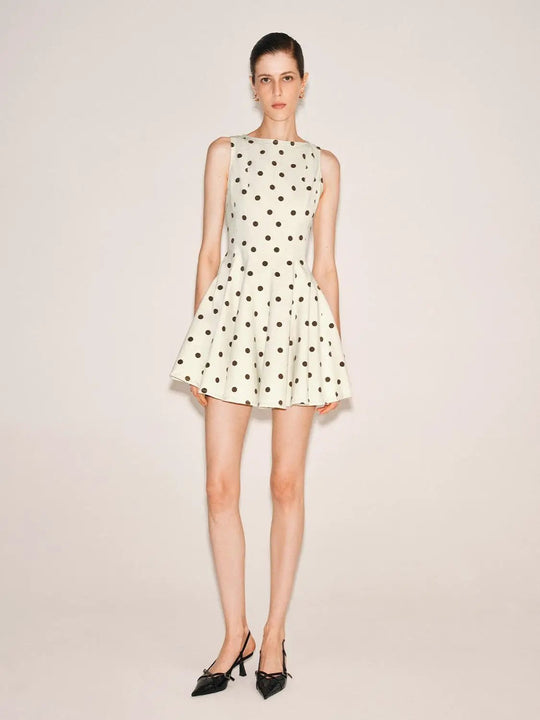 Polka Dot Cotton Blend Dress