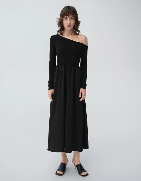 One Shoulder Knitted Dress