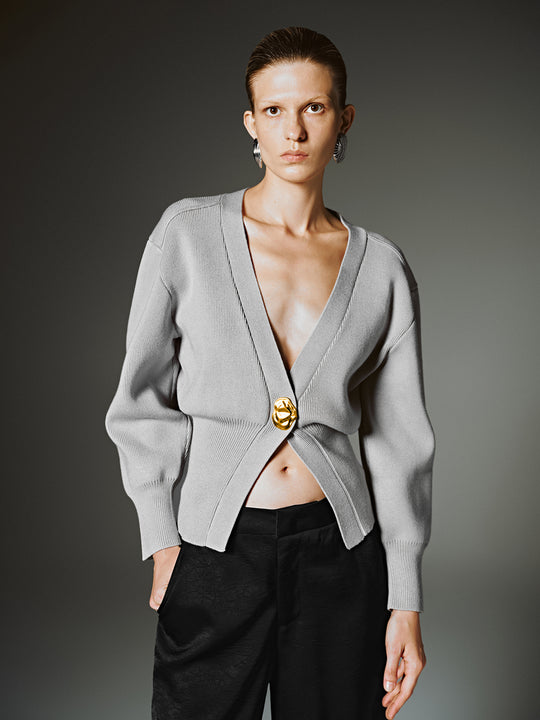 Cárdigan de punto con cuello en V