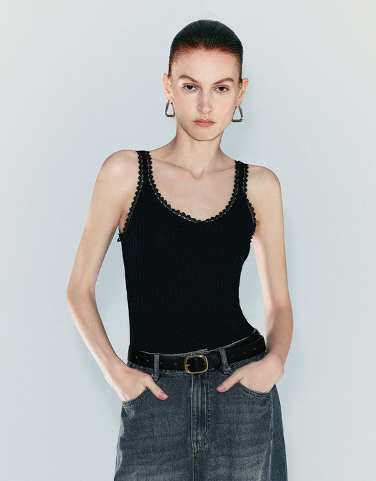 Gestricktes Tanktop aus Tweed