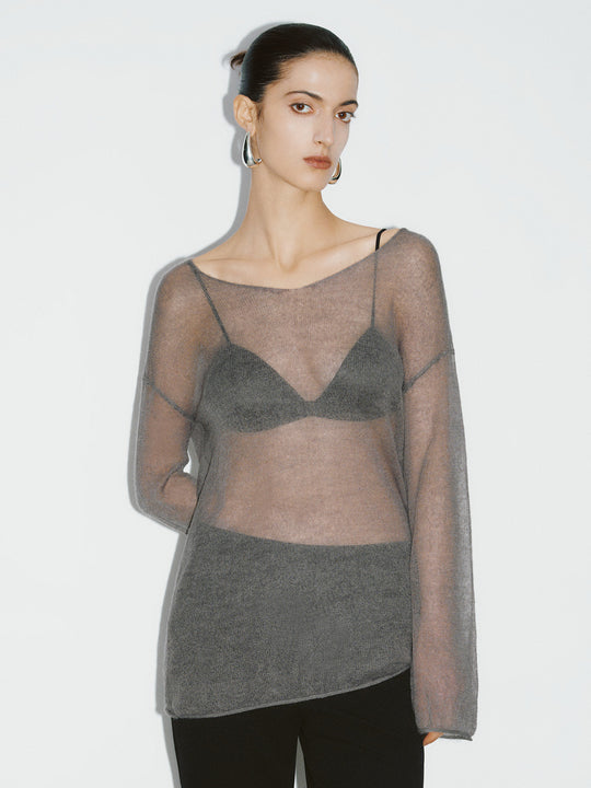 V-Neck Loose Knitted T-Shirt