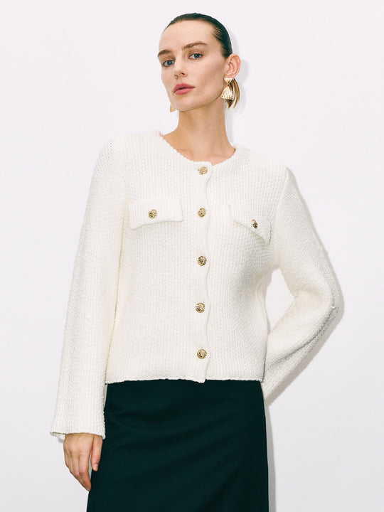 Cardigans tricotés à col montant