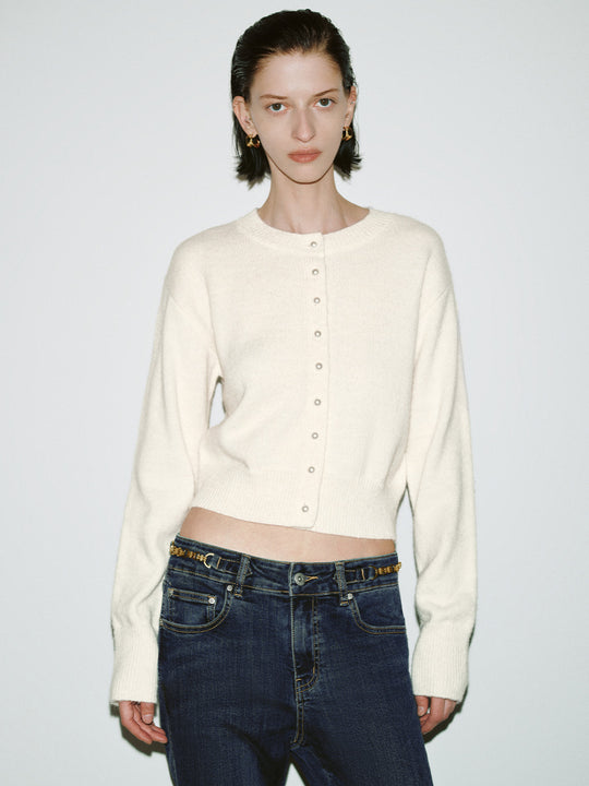 Crew Neck Knitted Cardigans