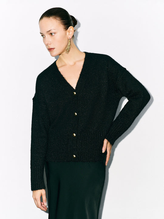 Gilet tricoté à col en V