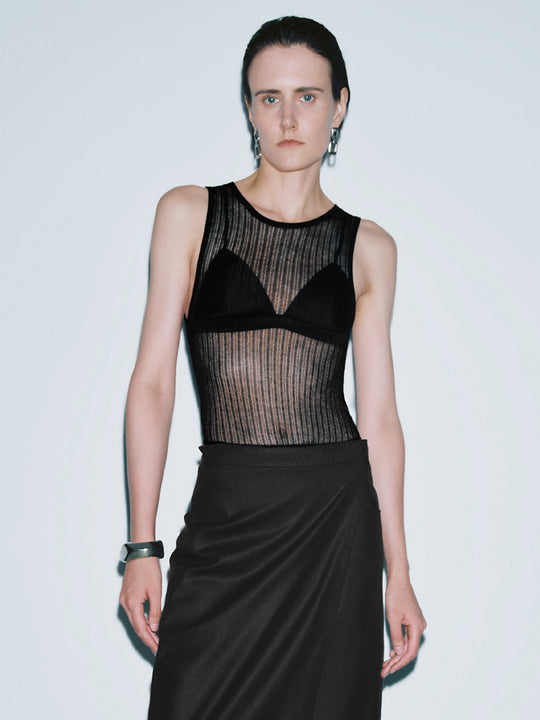 T-shirts en tricot moulants sans manches