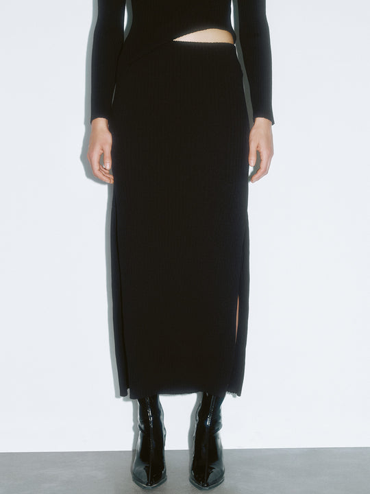 Gonne in maglia con orlo diviso