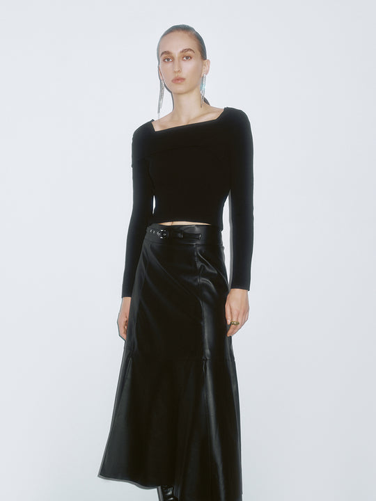 T-shirts tricotés à col carré