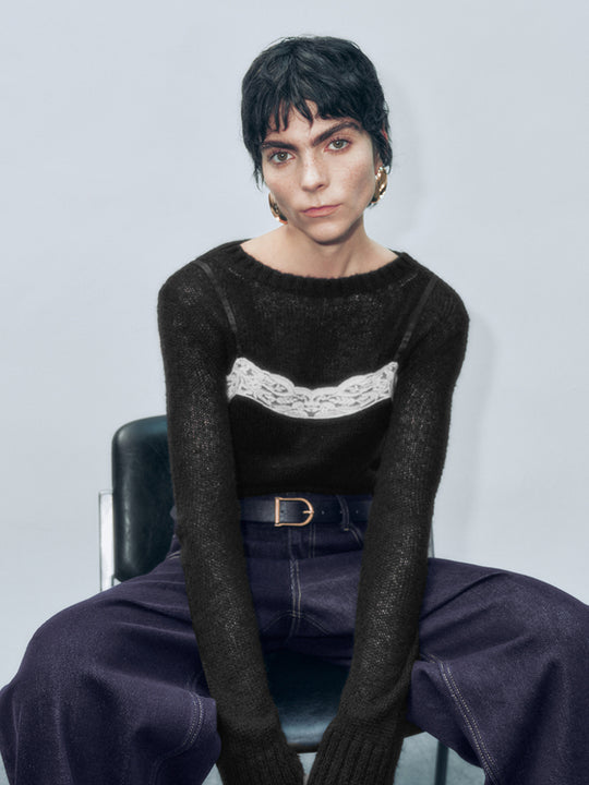 2 in 1 Strick-T-Shirts