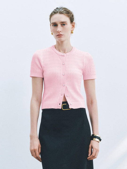 Cardigans tricotés à manches courtes