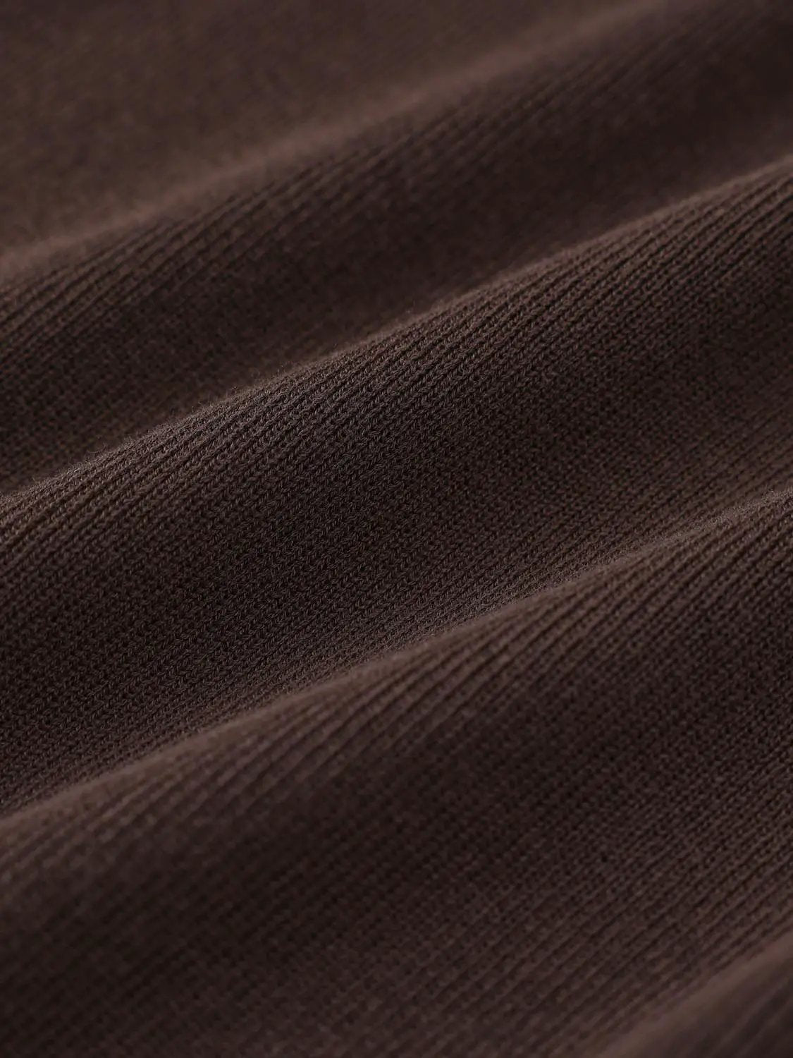 Wide Strap Knitted Maxi Dresses in rich brown knit fabric, close-up texture