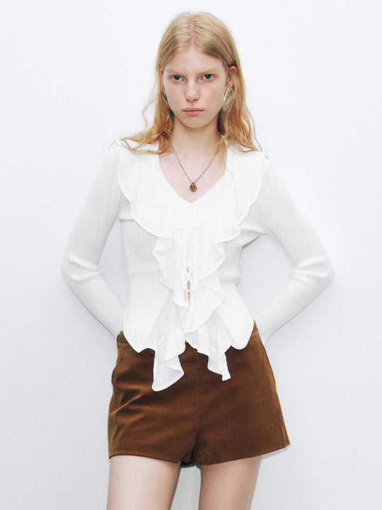 Ruffle Knitted T-Shirts