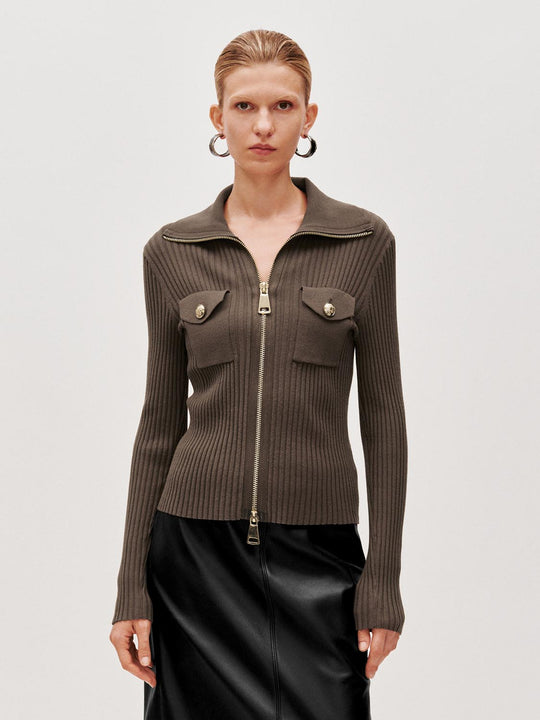 Strickjacken mit hohem Kragen