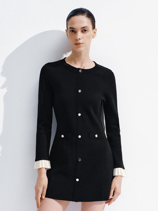 Button Up Knitted Midi Dresses