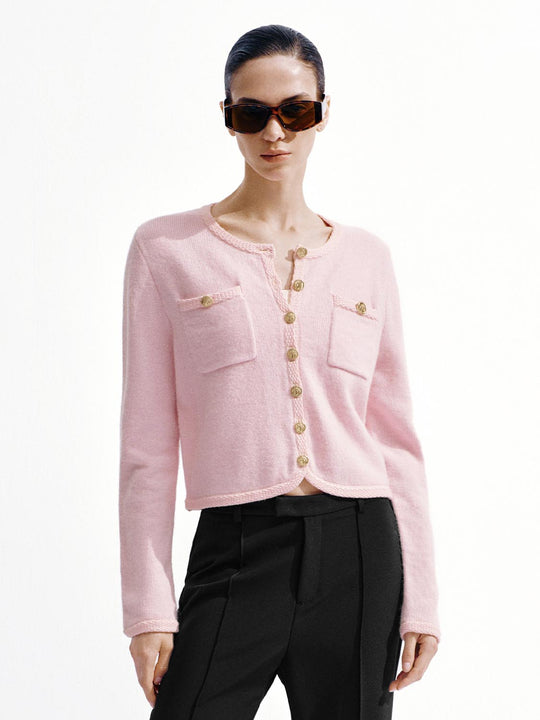 Patch Pockets Knitted Cardigans