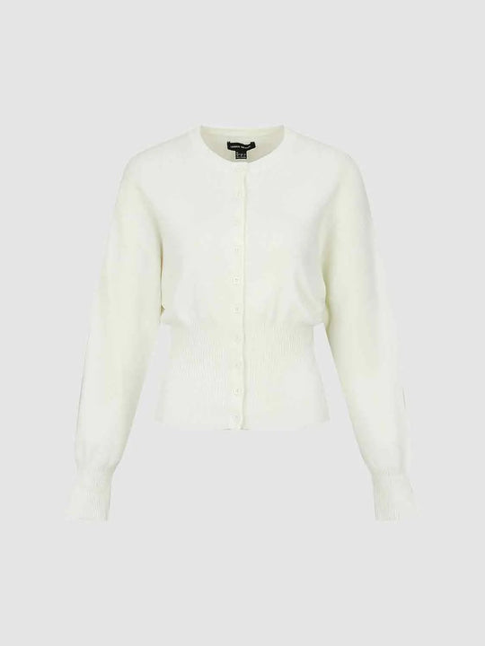 Long Sleeve Button Front Ribbed Waist Cardigan