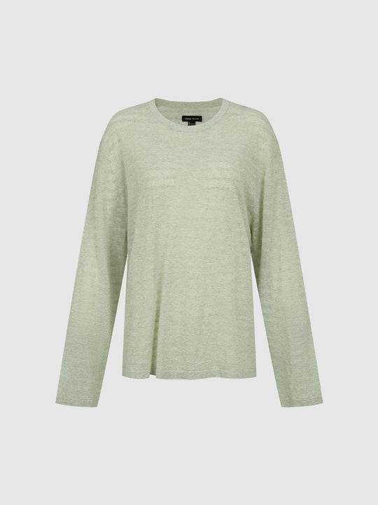 Striped Crew Neck Long Sleeve Knitted T-Shirts