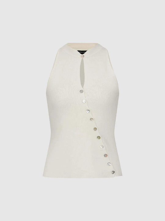 Viscose Knit Texture With Diagonal Button Placket And Slight Stretch Medium Thickness T-shirts