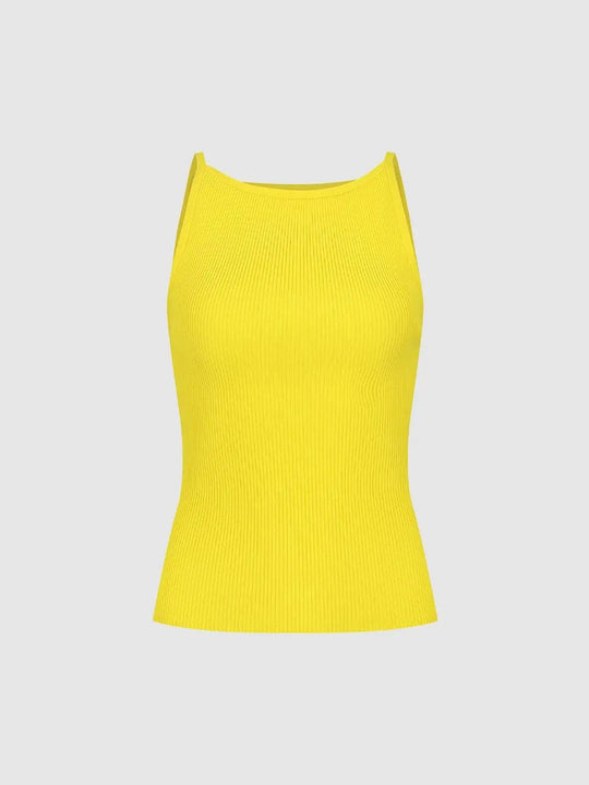 Ribbed Knit Sleeveless Tank Top