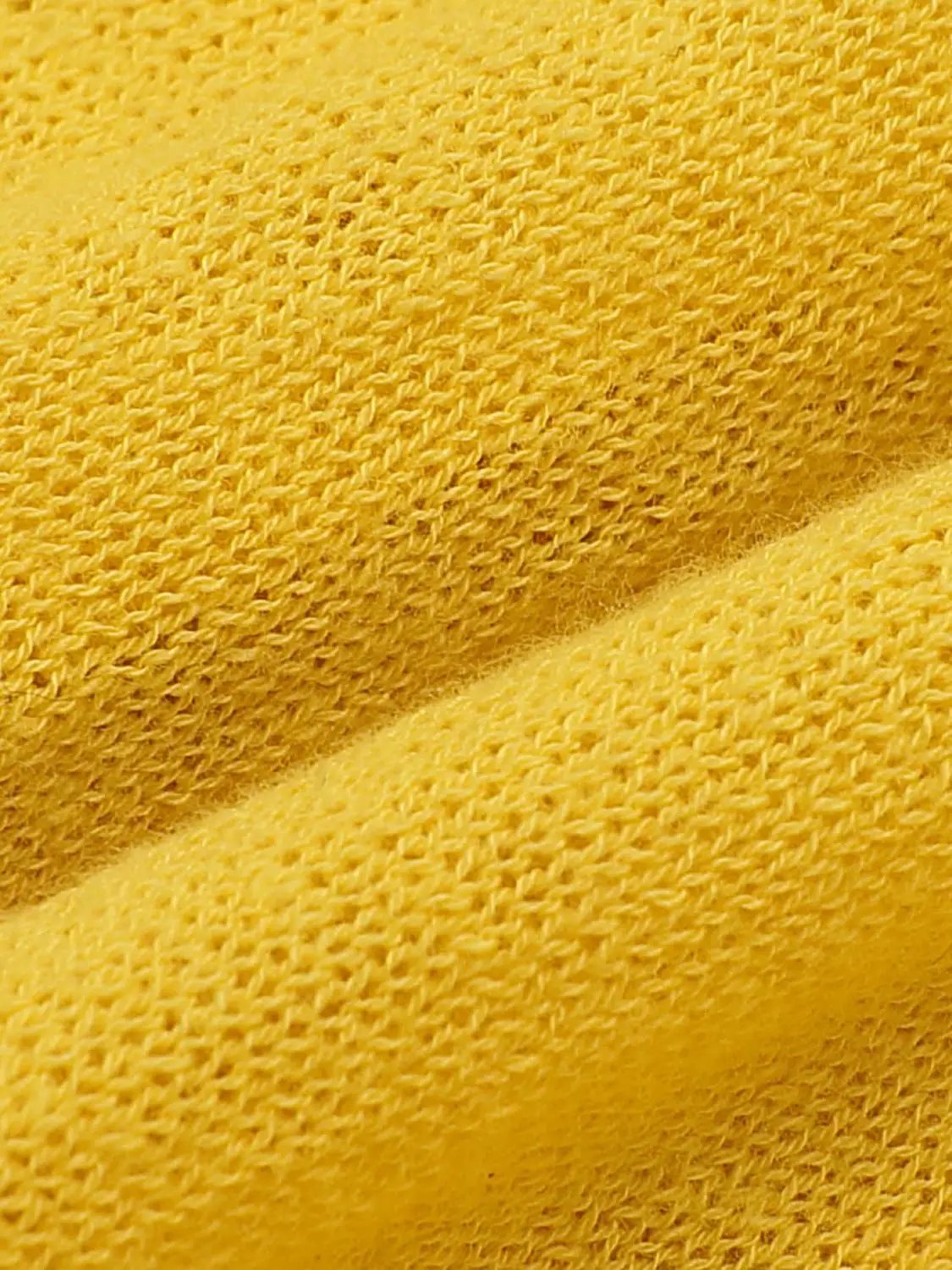 Tie Neck Cotton Long Sleeve Cardigan in bright yellow knit fabric by Urban Revivo Fashion