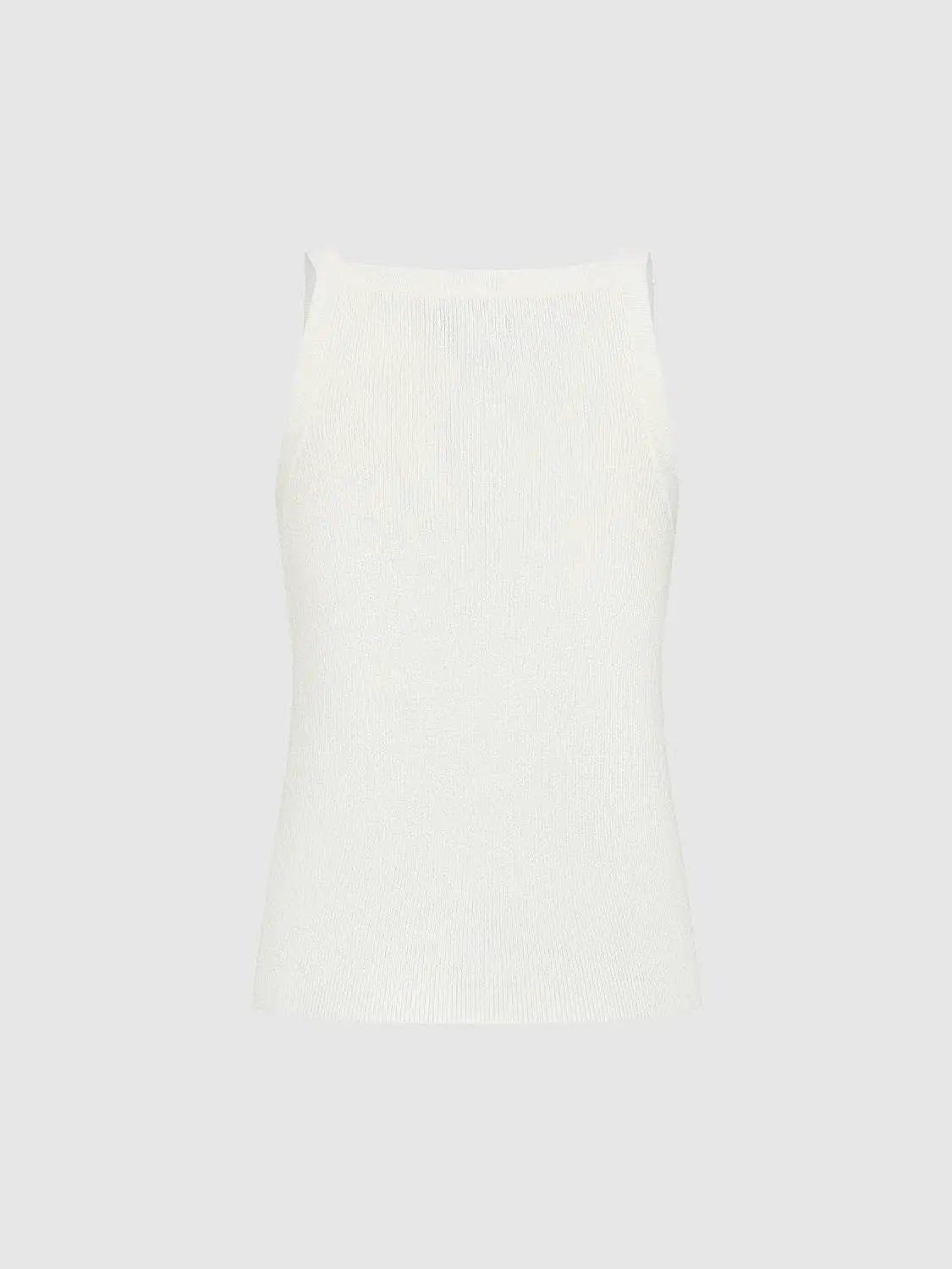 Knitted cardigan white sleeveless ribbed knit top for everyday wear