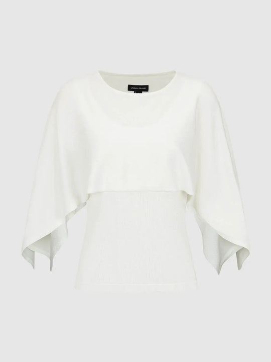 Layered Knit Overlay With Wide Sleeves T-shirt
