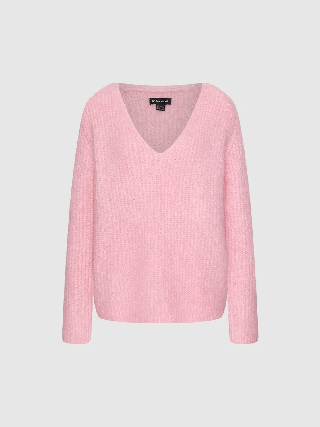 Knit T-Shirt pink soft top by Urban Revivo Fashion