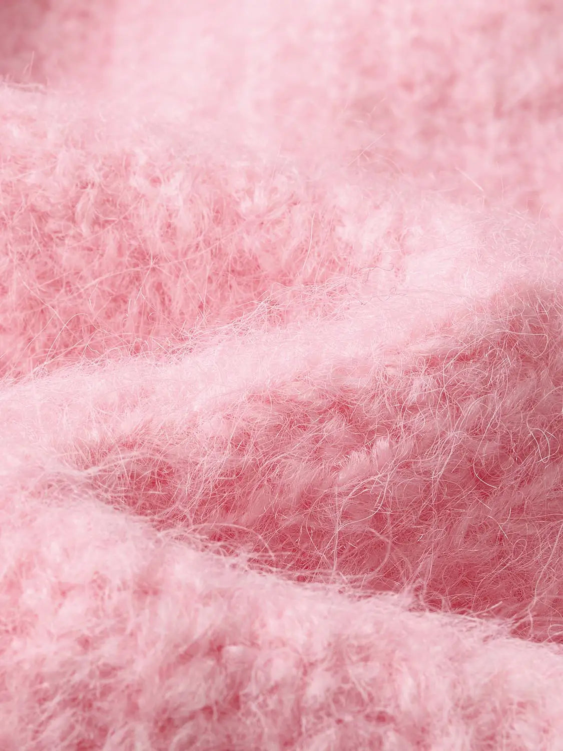 Knit T-Shirt pink fuzzy knit fabric close-up texture