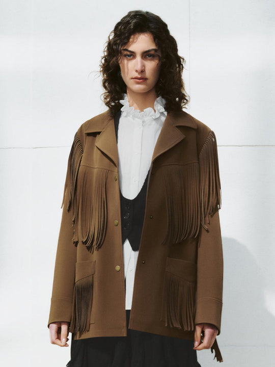 Fringe Notch Collar Jackets