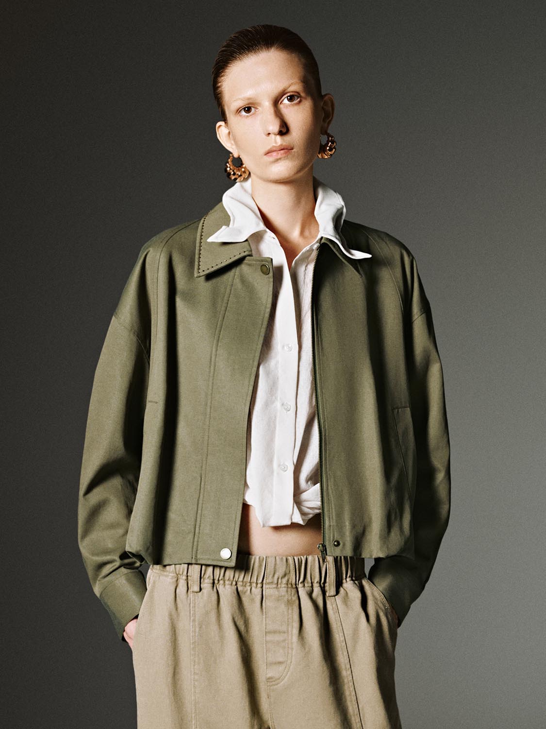 Stud Detail Loose Fit Jackets