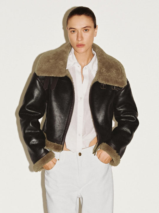 Large Collar Faux Leather Jackets