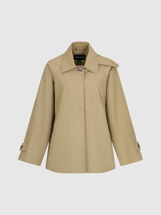 Klassischer Trenchcoat aus Baumwollmischung mit Knopfleiste vorn und langen Ärmeln