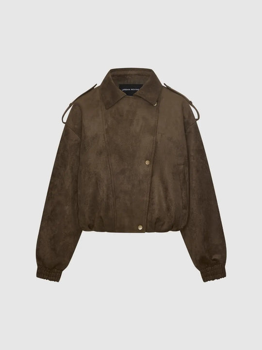 Long Sleeve Epaulet Shirt Collar Button Jacket
