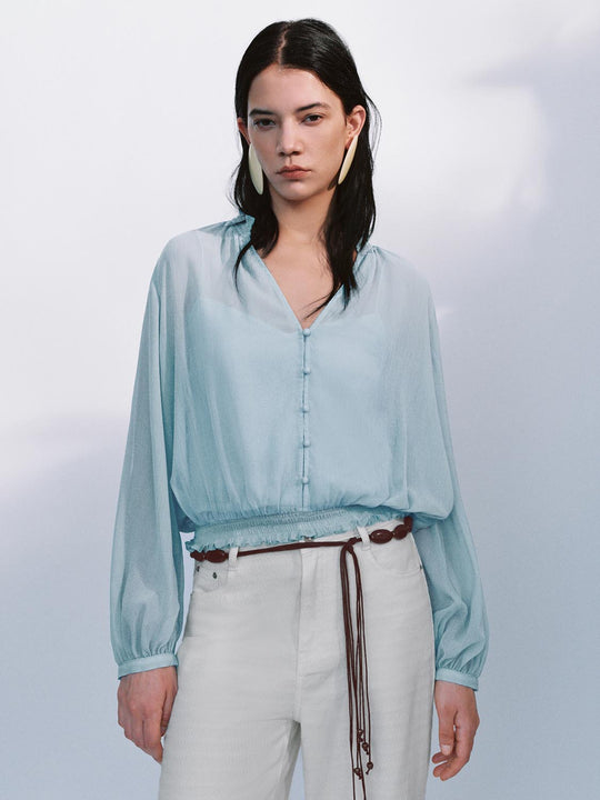 Chemise à découpe supérieure en laitue