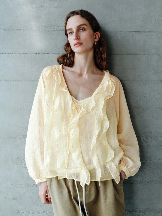 Camisas con volantes en la parte superior