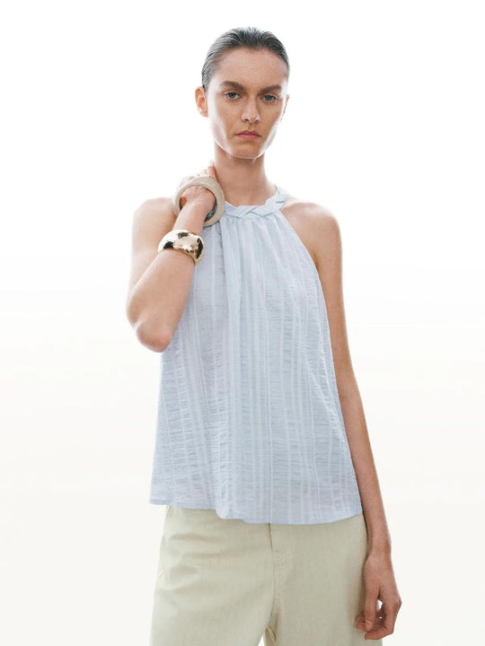 Striped Sleeveless Overhead Shirts