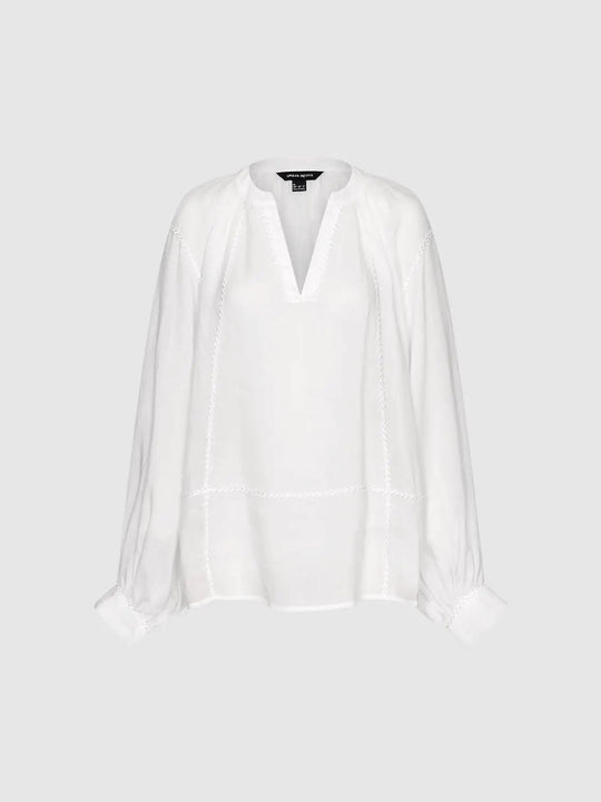 Ramie Embroidered Lightweight Delicate Overhead Shirt