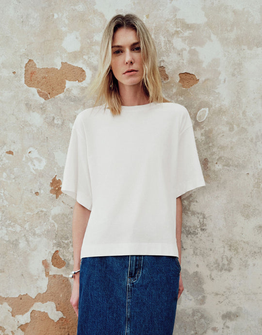 Lockeres T-Shirt mit Rundhalsausschnitt