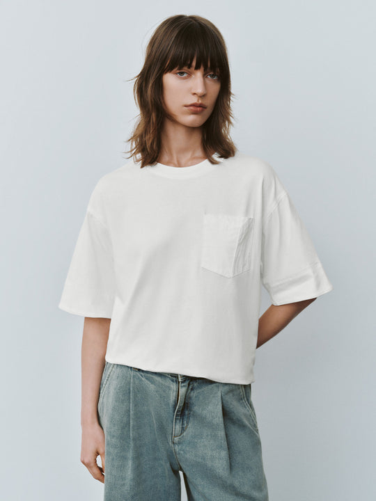 Lockeres T-Shirt mit Rundhalsausschnitt