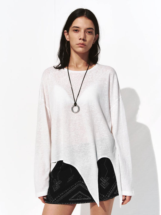 T-shirt con orlo irregolare