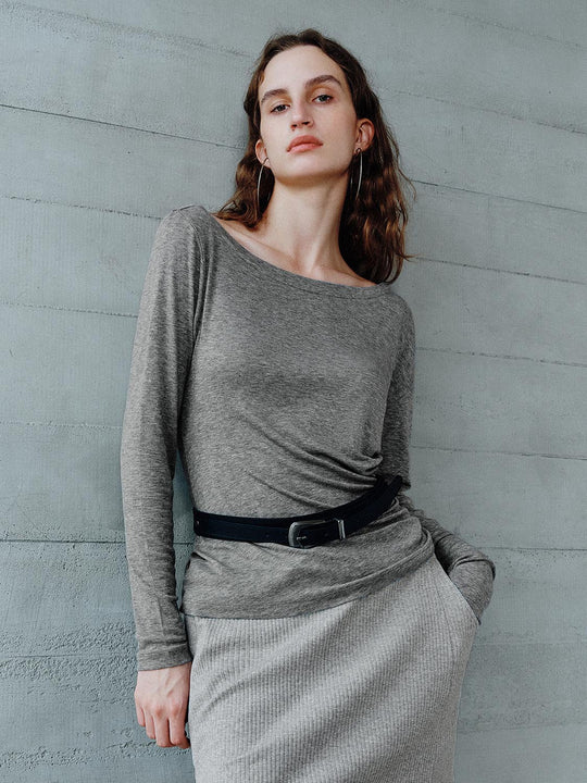 Camisetas de manga larga con un solo hombro