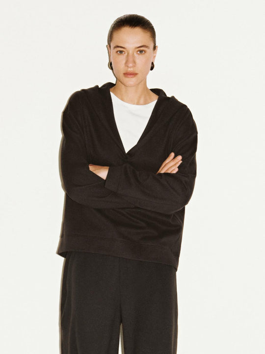 V-Neck Hooded Sweatshirts