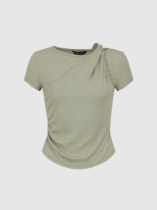 Asymmetric Draped Slim-Fit T-Shirts