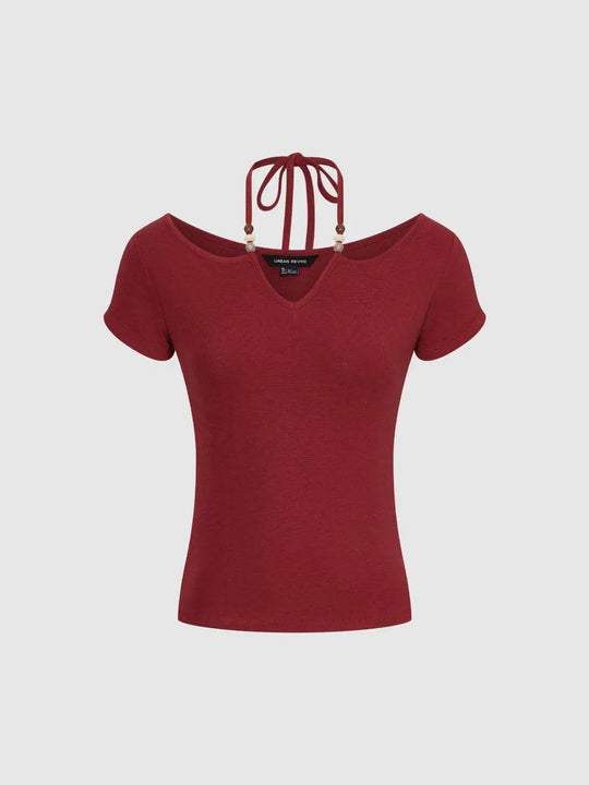 Medium Stretch Fabric T-Shirt With Subtle Texture And Clean Finish For Everyday Wear