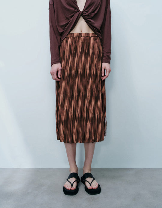 Falda A con cintura elástica