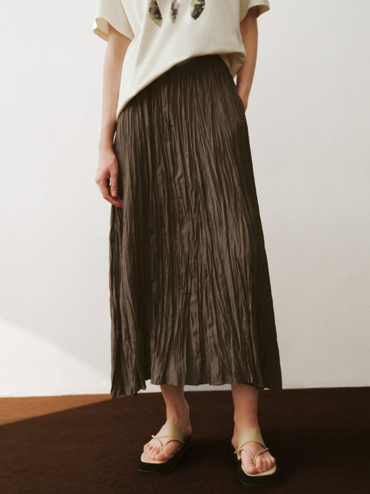 Elastischer Taillen-Schrägschnitt A-Linien-Rock