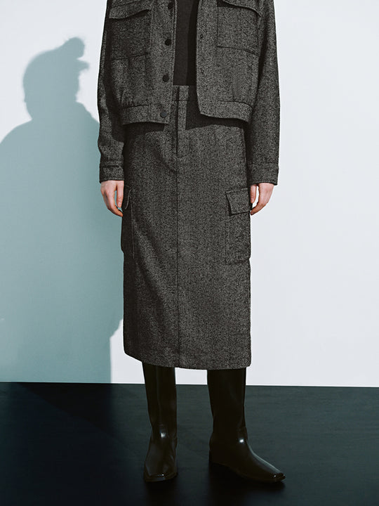 Jupes droites à poches à rabat