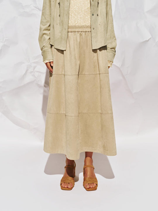 Faldas midi línea A con cintura elástica