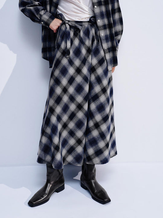 Check A-Line Midi Skirts