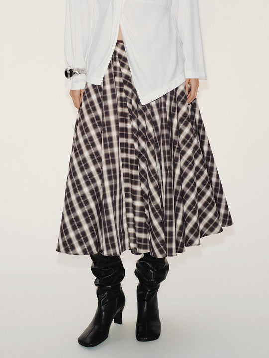 Check A-Line Midi Skirts